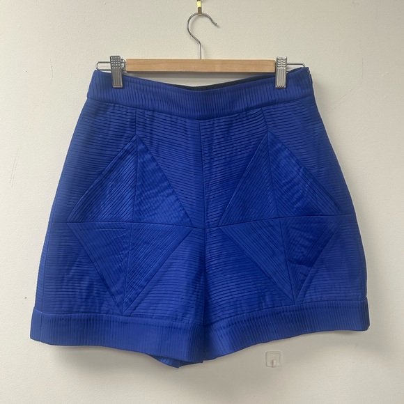 Pants - Blue Women's Satiny Dress Shorts